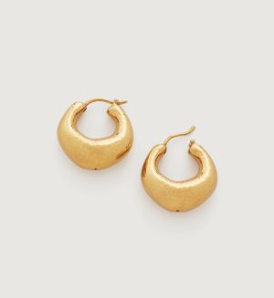 Earrings Earrings | Deia Chunky Medium Hoop Earrings 18k Gold Vermeil – Monica Vinader Womens www.sharongrantley.com