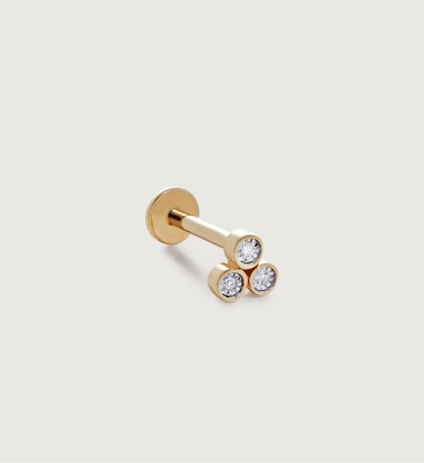 Earrings Earrings | Diamond Cluster Single Labret Piercing Earring 14k Solid Gold – Monica Vinader Womens www.sharongrantley.com