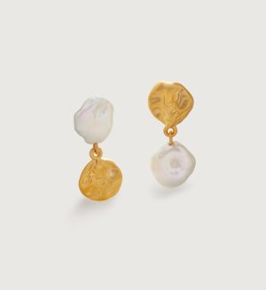 Earrings Earrings | Keshi Pearl Stud Drop Earrings 18k Gold Vermeil – Monica Vinader Womens www.sharongrantley.com