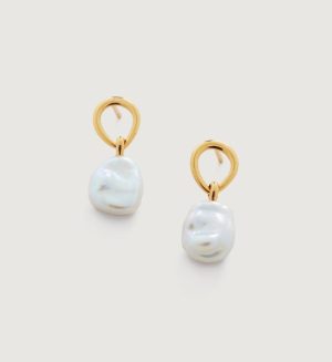 Earrings Earrings | Nura Keshi Pearl Drop Earrings 18k Gold Vermeil – Monica Vinader Womens www.sharongrantley.com