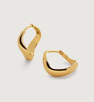 Earrings Earrings | Swirl Small Hoop Earrings 18k Gold Vermeil – Monica Vinader Womens www.sharongrantley.com