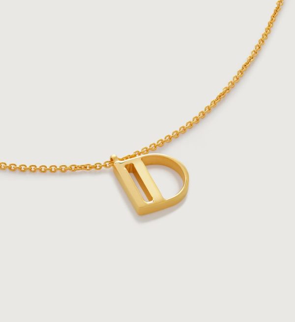 Jewelry Necklaces | Initial D Necklace Adjustable 41-46cm/16-18′ 18k Gold Vermeil – Monica Vinader Womens www.sharongrantley.com