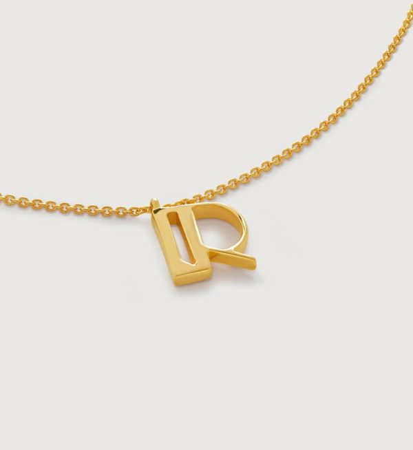 Jewelry Necklaces | Initial R Necklace Adjustable 41-46cm/16-18′ 18k Gold Vermeil – Monica Vinader Womens www.sharongrantley.com