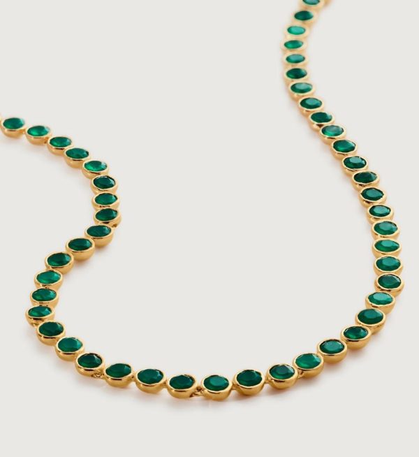 Jewelry Necklaces | Kate Young Gemstone Tennis Necklace Adjustable 41-46cm/16-18′ 18k Gold Vermeil – Monica Vinader Womens www.sharongrantley.com