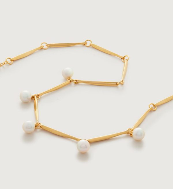 Jewelry Necklaces | Nura Round Pearl Drop Necklace Adjustable 41-46 cm/16-18′ 18k Gold Vermeil – Monica Vinader Womens www.sharongrantley.com