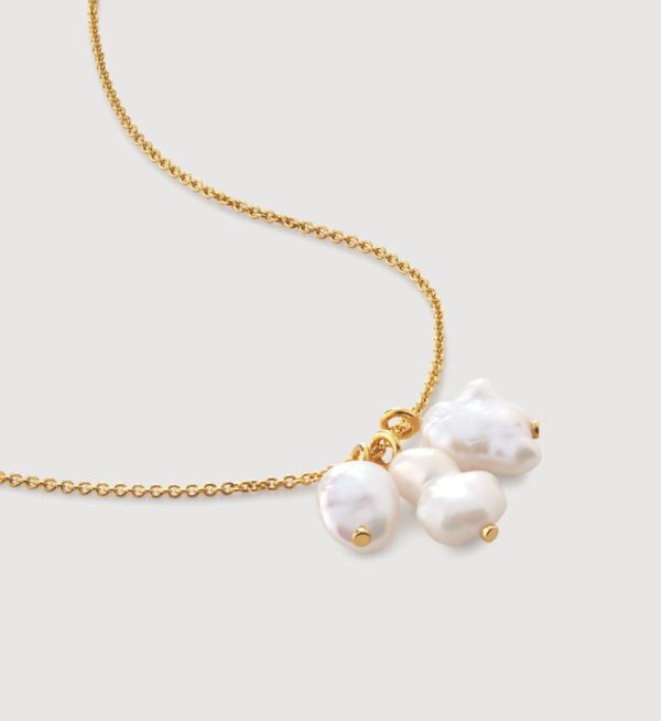 Jewelry Necklaces | One of a Kind Keshi Pearl Cluster Necklace Adjustable 41-46cm/16-18′ 18k Gold Vermeil – Monica Vinader Womens www.sharongrantley.com