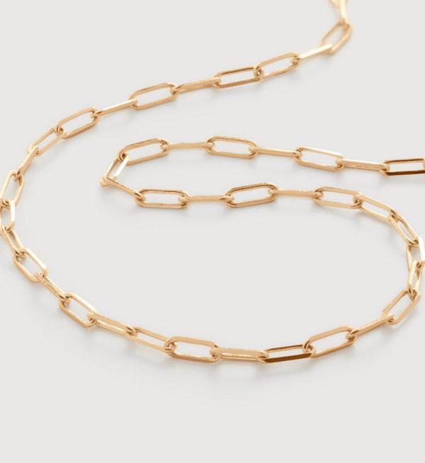 Jewelry Necklaces | Paperclip Chain Necklace Adjustable 46cm/18′ 14k Solid Gold – Monica Vinader Womens www.sharongrantley.com