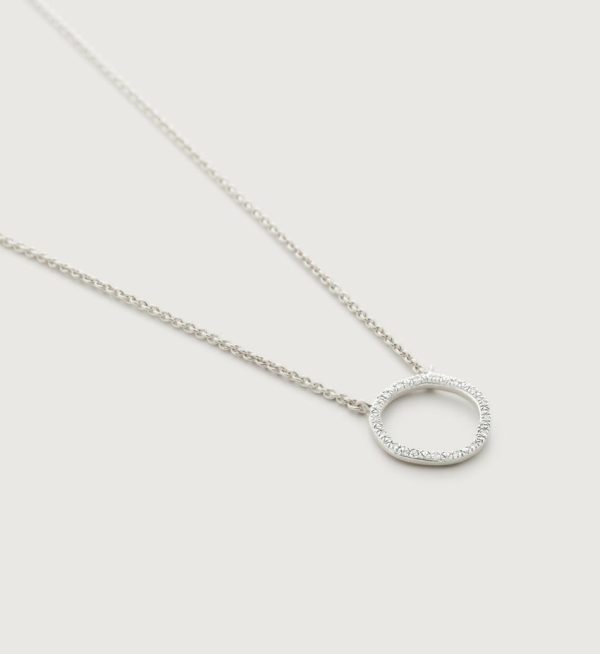 Jewelry Necklaces | Riva Circle Diamond Necklace Adjustable 46cm/18′ Sterling Silver – Monica Vinader Womens www.sharongrantley.com