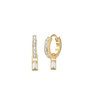 Earrings Earrings | Skinny Diamond & Rock Crystal Baguette Charm Huggie Earrings  – Monica Vinader Womens www.sharongrantley.com